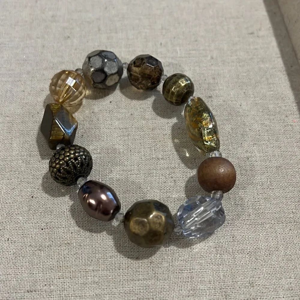 Premier Designs Barcelona Stretch Bracelet with Tiger Eye and Beads
